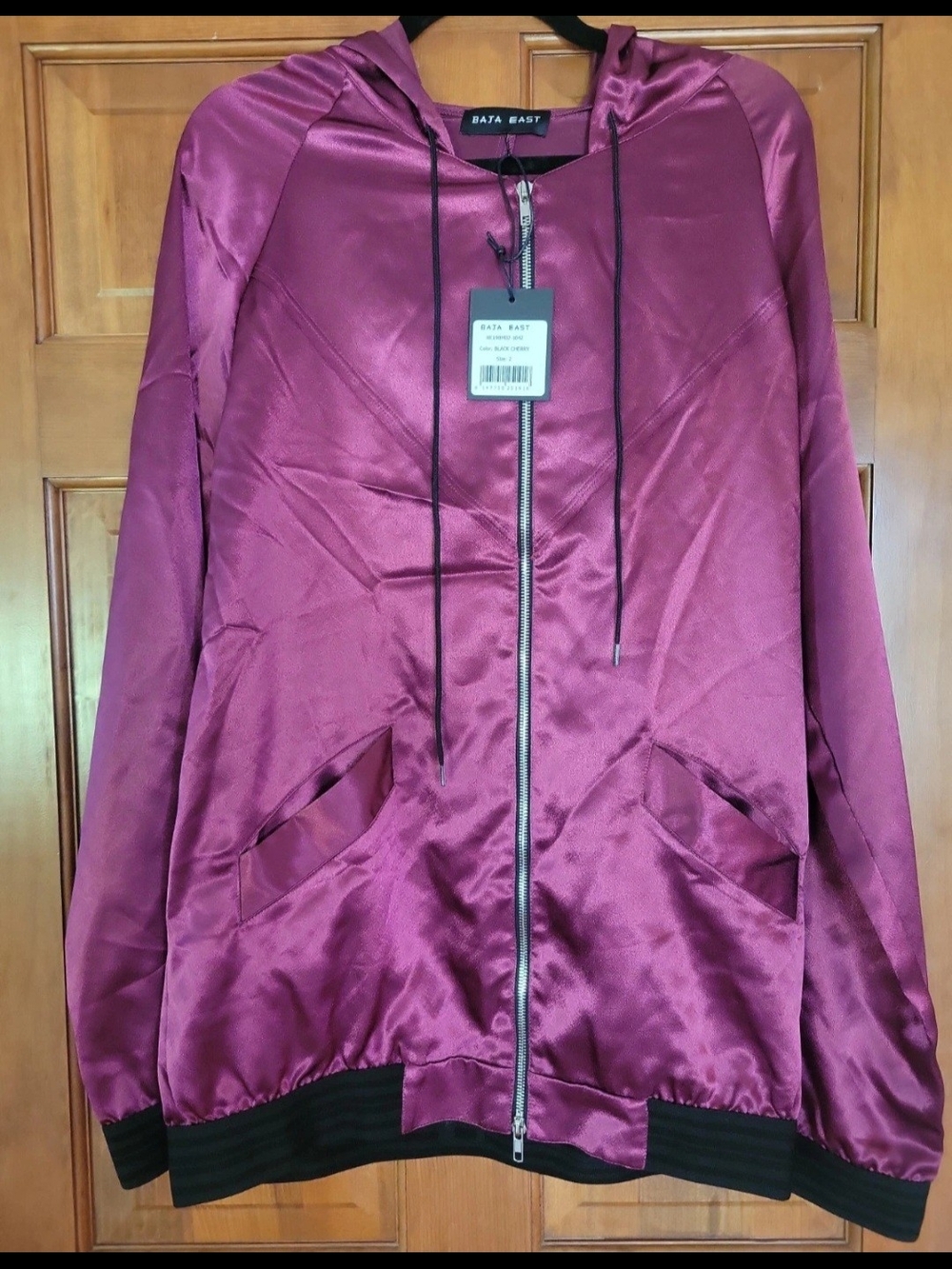 Baja East Women's Zip Hoodie in Black Cherry